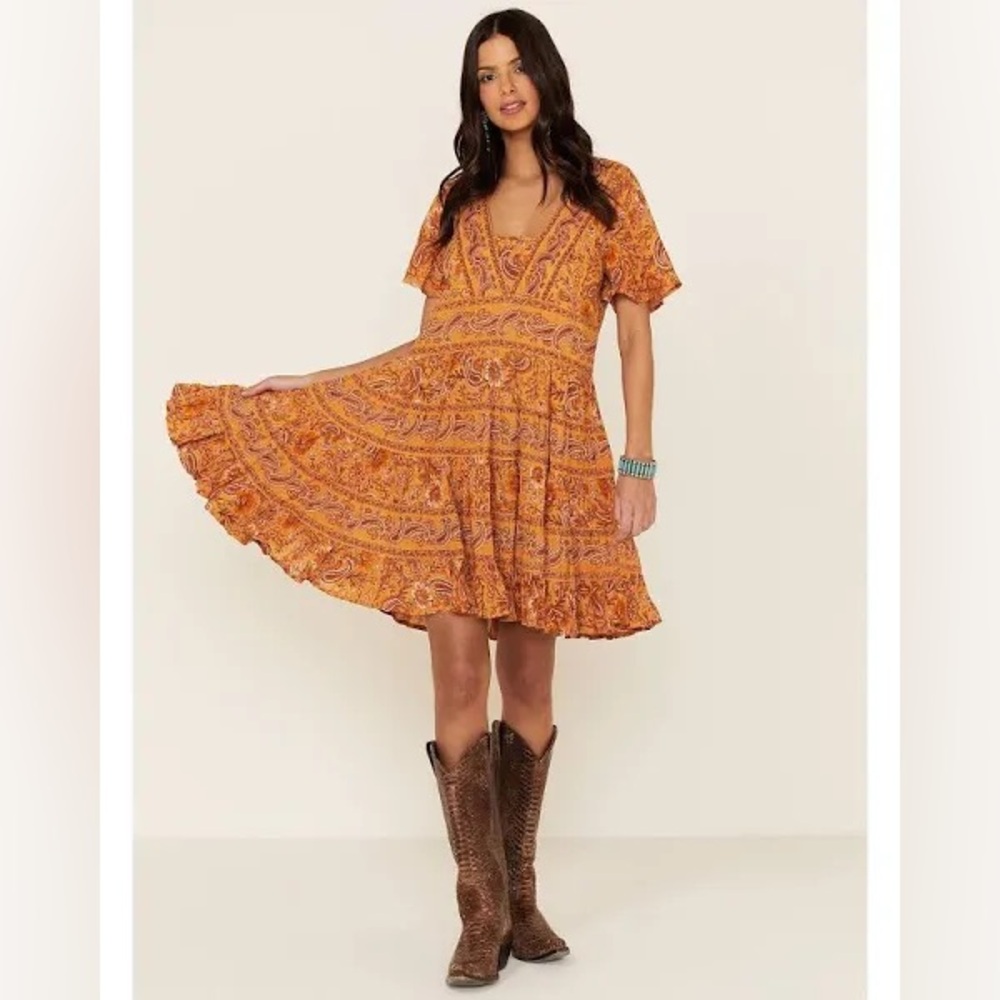 Patrons of Peace‎ Paisley Boho Mini Dress Floral Festival Size M